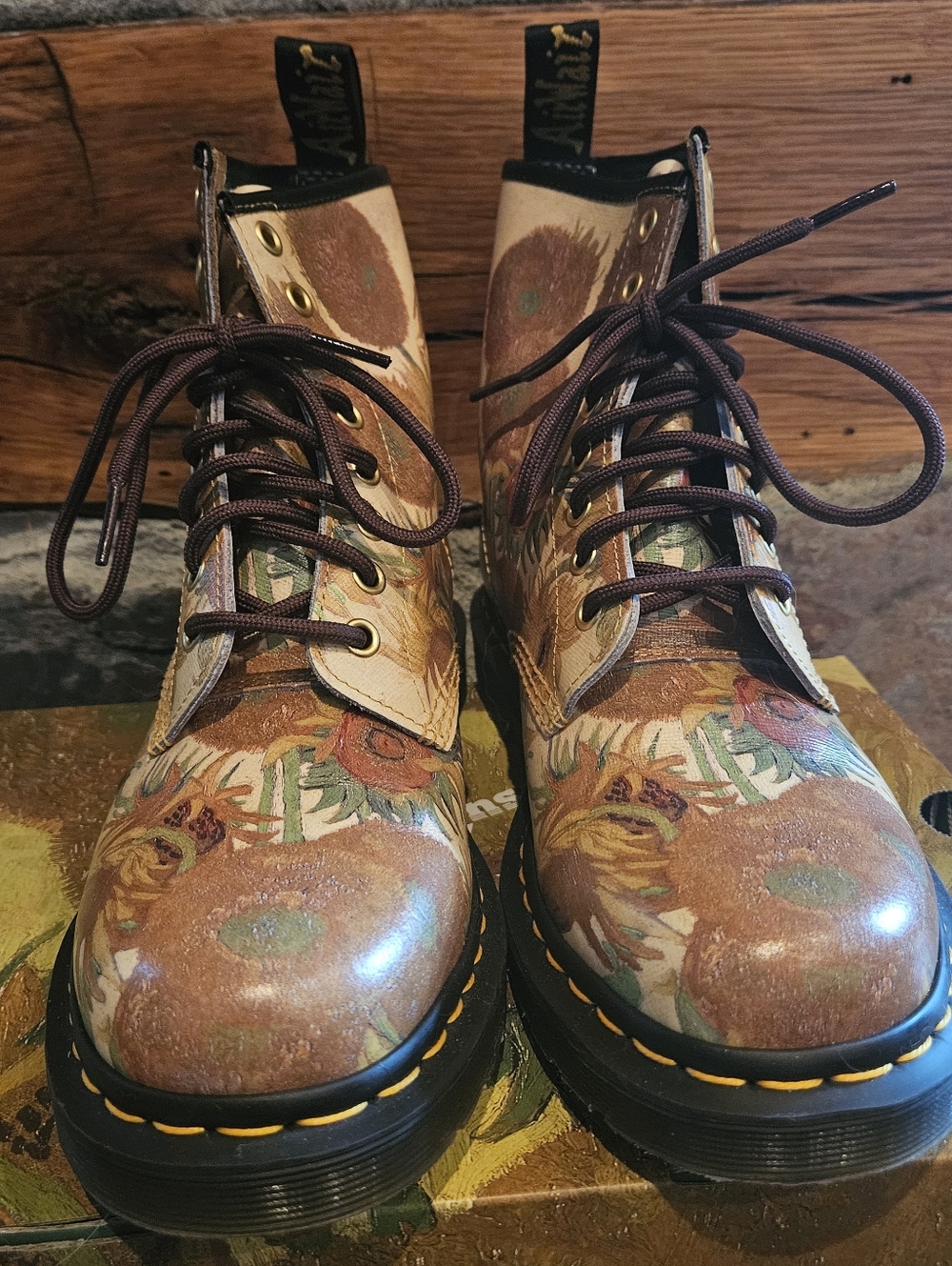Dr. Martens 1461 The National Gallery Van Gogh Sunflower Boots - Picture 2 of 7